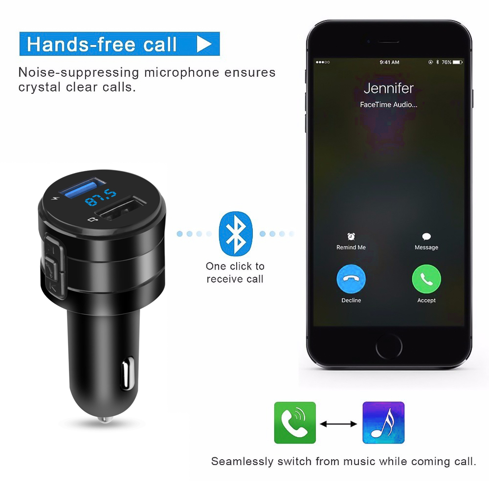 Transmisor FM Bluetooth 4,2, r - Robot Bluetooth Car reseña y precio